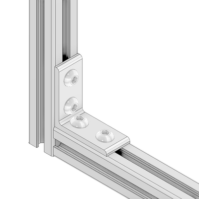 40-523-3 MODULAR SOLUTIONS ANGLE BRACKET 30 SERIES 60MM TALL X 30MM WIDE W/HARDWARE